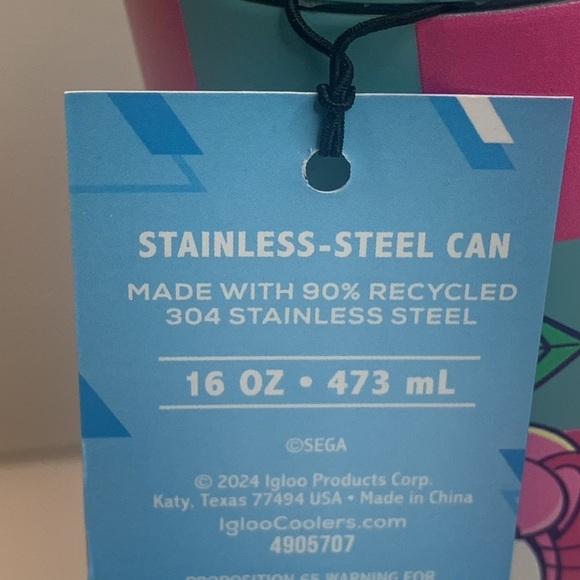 Sonic The Hedgehog Tumbler 16 oz Insulated Can New - Picture 9 of 10